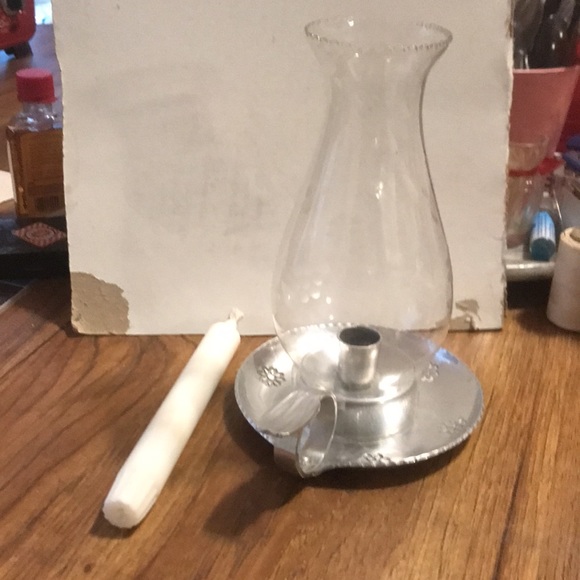 Beautiful vintage embossed silver plated hurricane style glass candle holder - Picture 11 of 13